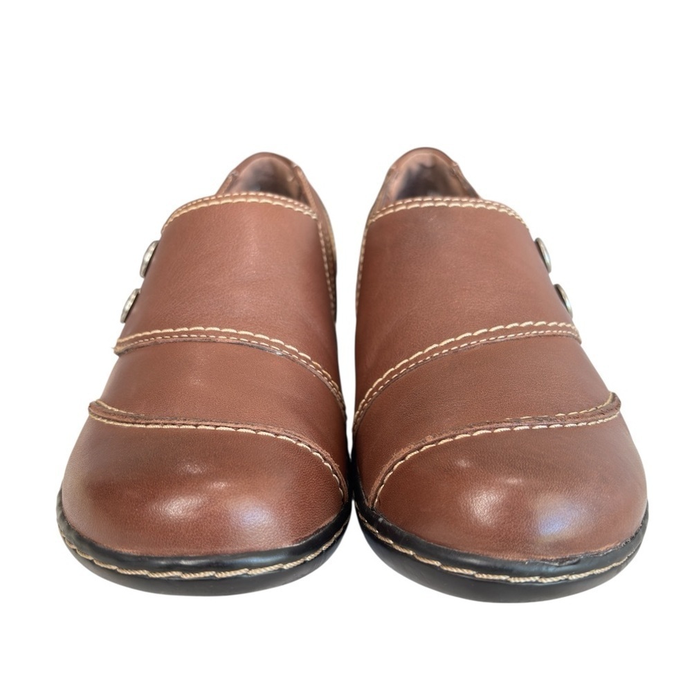 Clarks Bendables Brown Leather Ashland Alpine Slip On Womens Comfort Shoe Size 7 - Picture 9 of 12